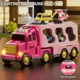 thumbnail image 4 of Ruvince Girls Toddler Truck Toys for 3 4 5 6 Year Old Girls, 5-in-1 Friction Power Vehicle Car Toy for Toddlers 3-6, Carrier Toys for Kids 3-5, Christmas Birthday Gifts for Girls Age 3-8, 4 of 5