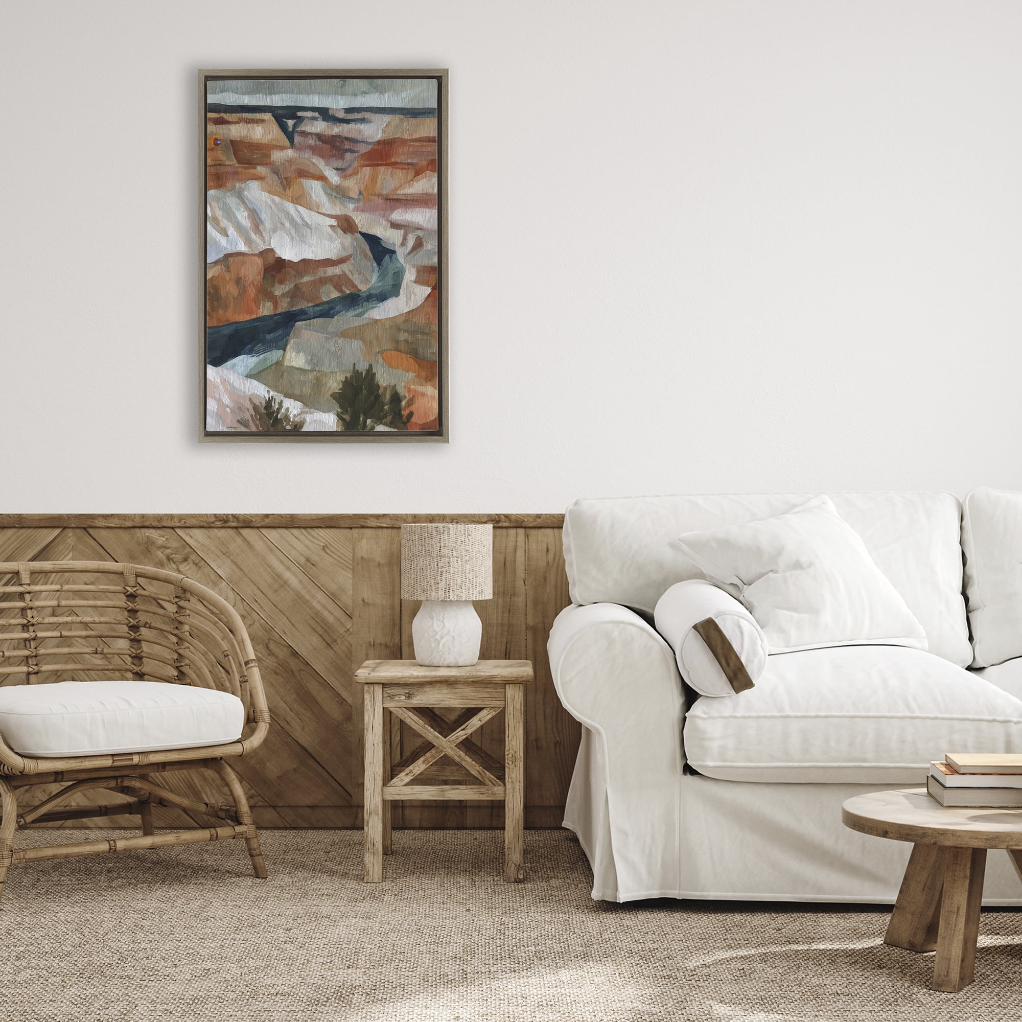 Stupell Industries Canyon Rim Textures Impression Brown Framed Floater Canvas Wall Art, design by Chromatic Storm Studio
