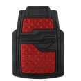 Auto Drive 4PC Rubber Floor Mats Metallic Plate Red Universal Fit
