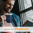 thumbnail image 3 of Christian Art Gifts Large Ceramic Inspirational Coffee & Tea Scripture Mug for Men & Women: Strong & Courageous Encouraging Gold Bible Verse, Sturdy Non-toxic Lead/Cadmium-free Cup, Navy Blue, 14 oz., 3 of 5