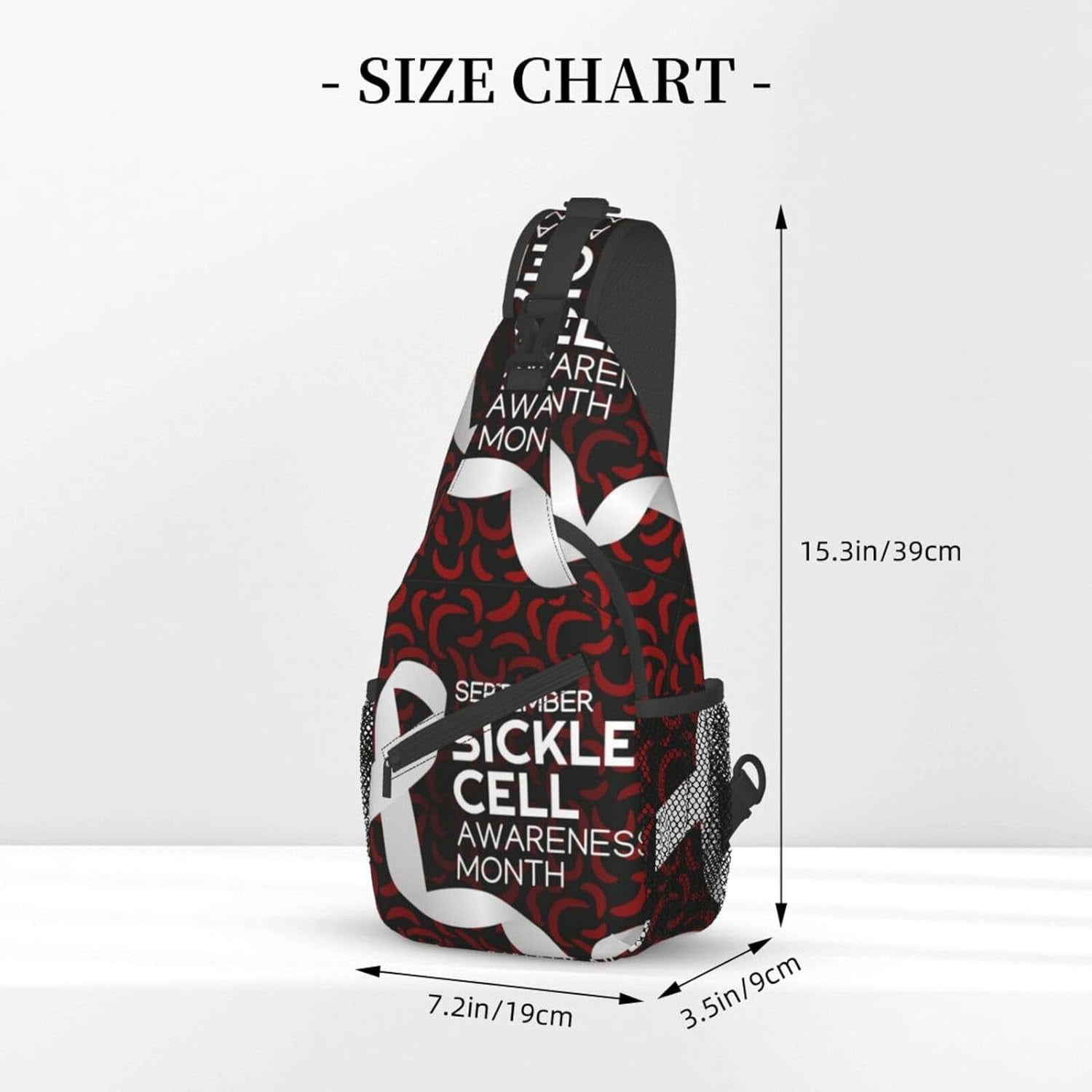 Sickle Cell Awareness Month Sling Bag Crossbody Hiking Travel Chest Bags Backpack Shoulder Daypack for Women Men