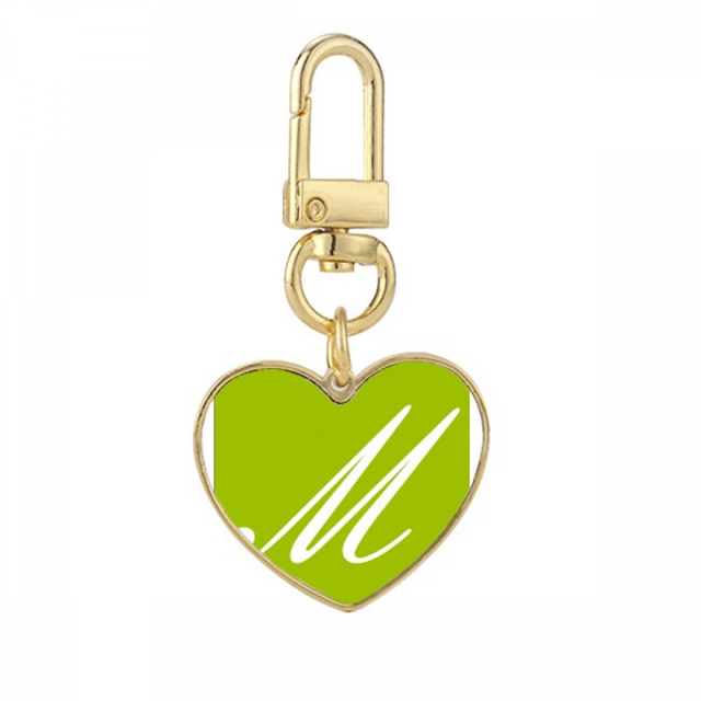 Music Letter Rhythm Art Deco Fashion Gold Heart Keychain Metal Keyring Holder