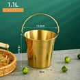 thumbnail image 1 of Cubo de hielo de acero inoxidable, cubo de hielo de Metal con mango portátil, cubo para ensalada, cubo para aperitivos, cubo para bebidas, oro, 1 of 8
