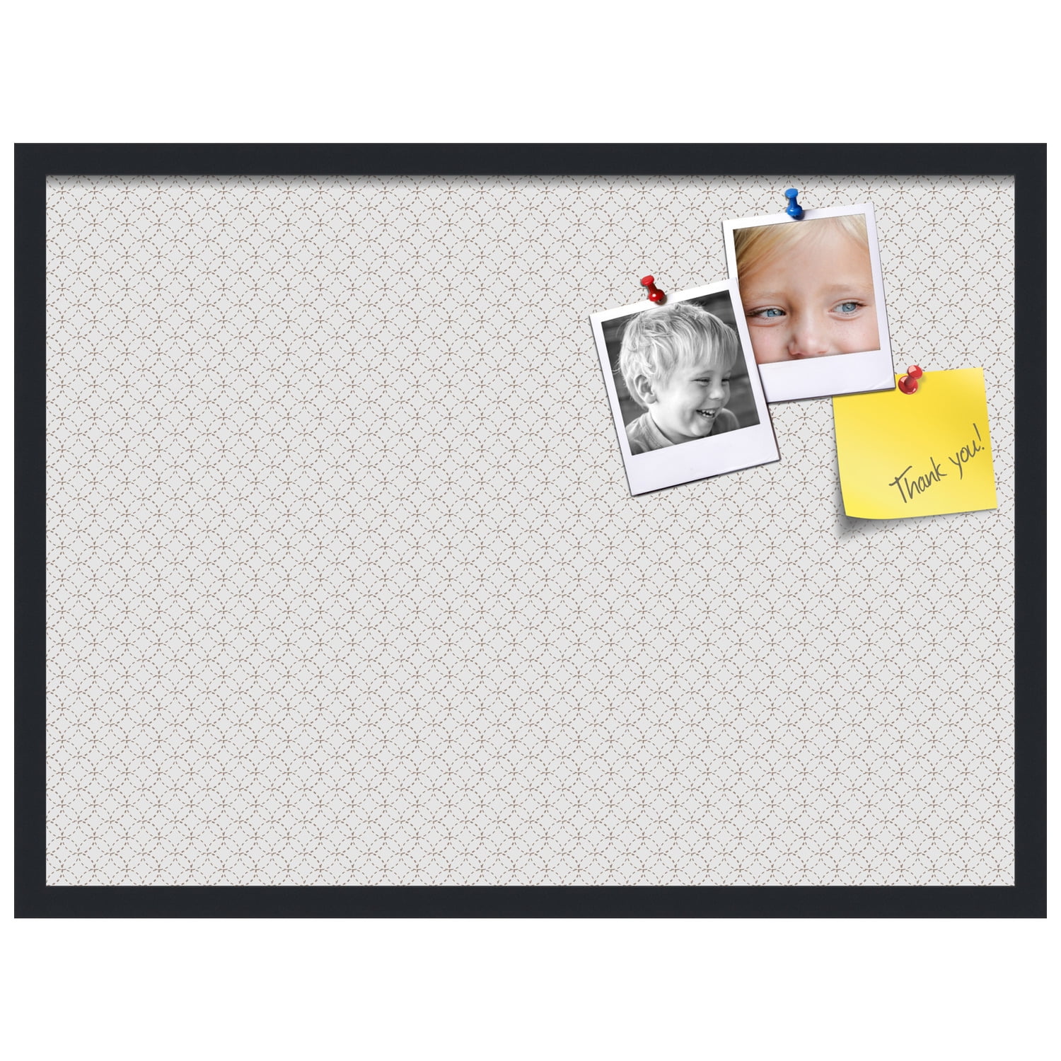 PinPix 30x22 Custom Cork Bulletin Board Beige Circles Poster Board Has a Fabric Style Canvas Finish, Framed in Beige Circles, by ArtToFrames (PinPix-491)
