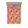 thumbnail image 2 of Geometric Bedding Set with Sheet & Covers, Abstract Colorful Lines with Checkered Style Grid Background Grunge Composition, Printed Bedroom Decor 2 Shams, 4 Sizes, Multicolor, by Ambesonne, 2 of 3