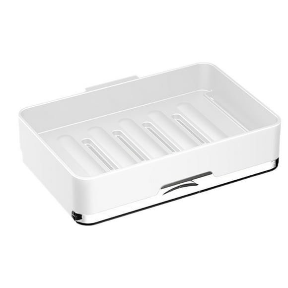 Bathroom Wall Shelf Soap Box Wall-Mounted Bathroom No-Punch Double Soap Draining Box Household Bathroom Wall Soap Shelf Corner Wall Shelf