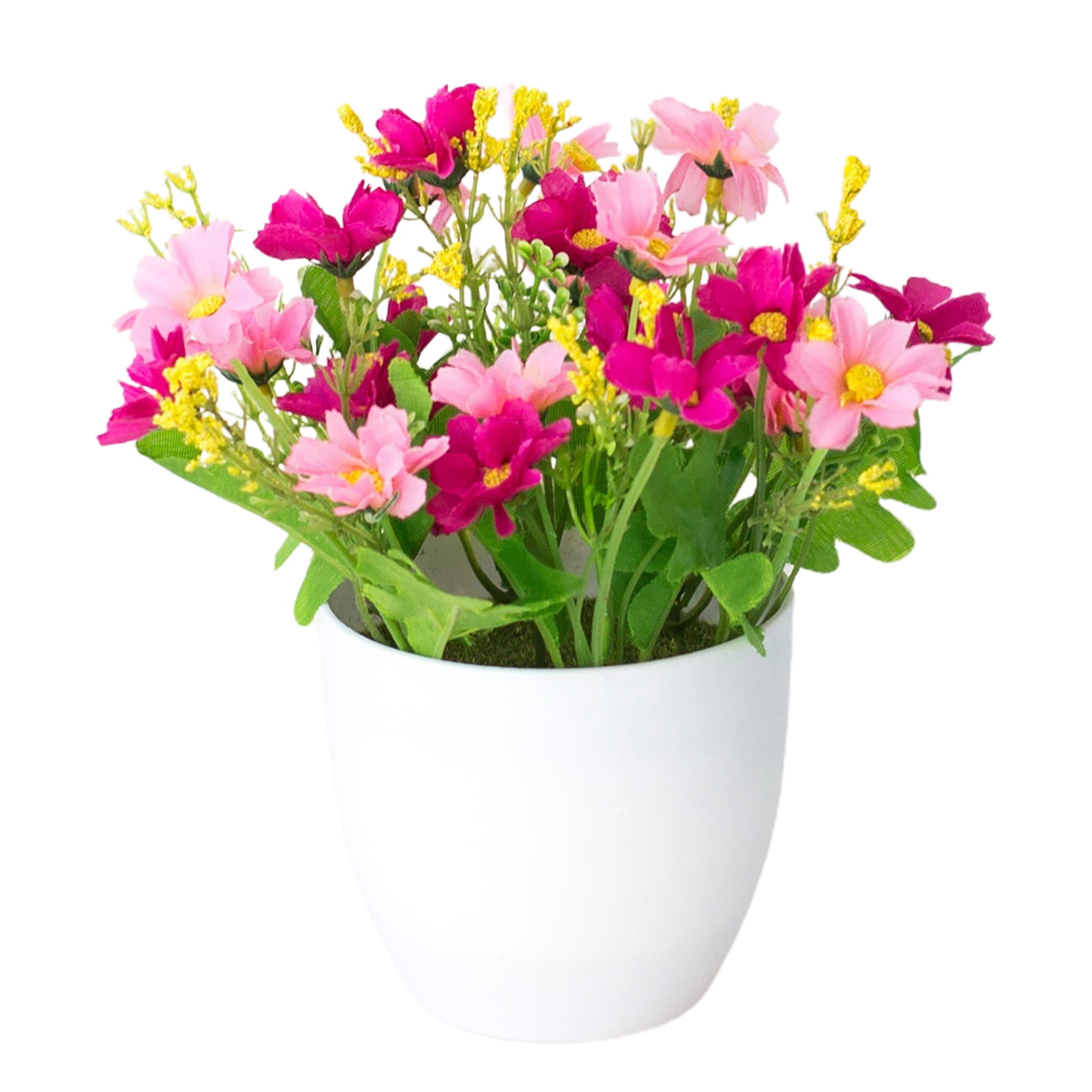 Visland Potted Artificial Flowers Fake Daisy Flowers in Pots Faux