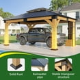 thumbnail image 6 of Auhilence 12x14FT Cedar Wood Gazebo with Sunlight Roof &Storage Cabinet, 6 of 7