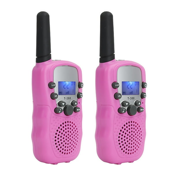 Walkie Talkie portátil de mano para niños, radios de 2 vías, 3 km de largo alcance, educativo, inter Meterk Rosa