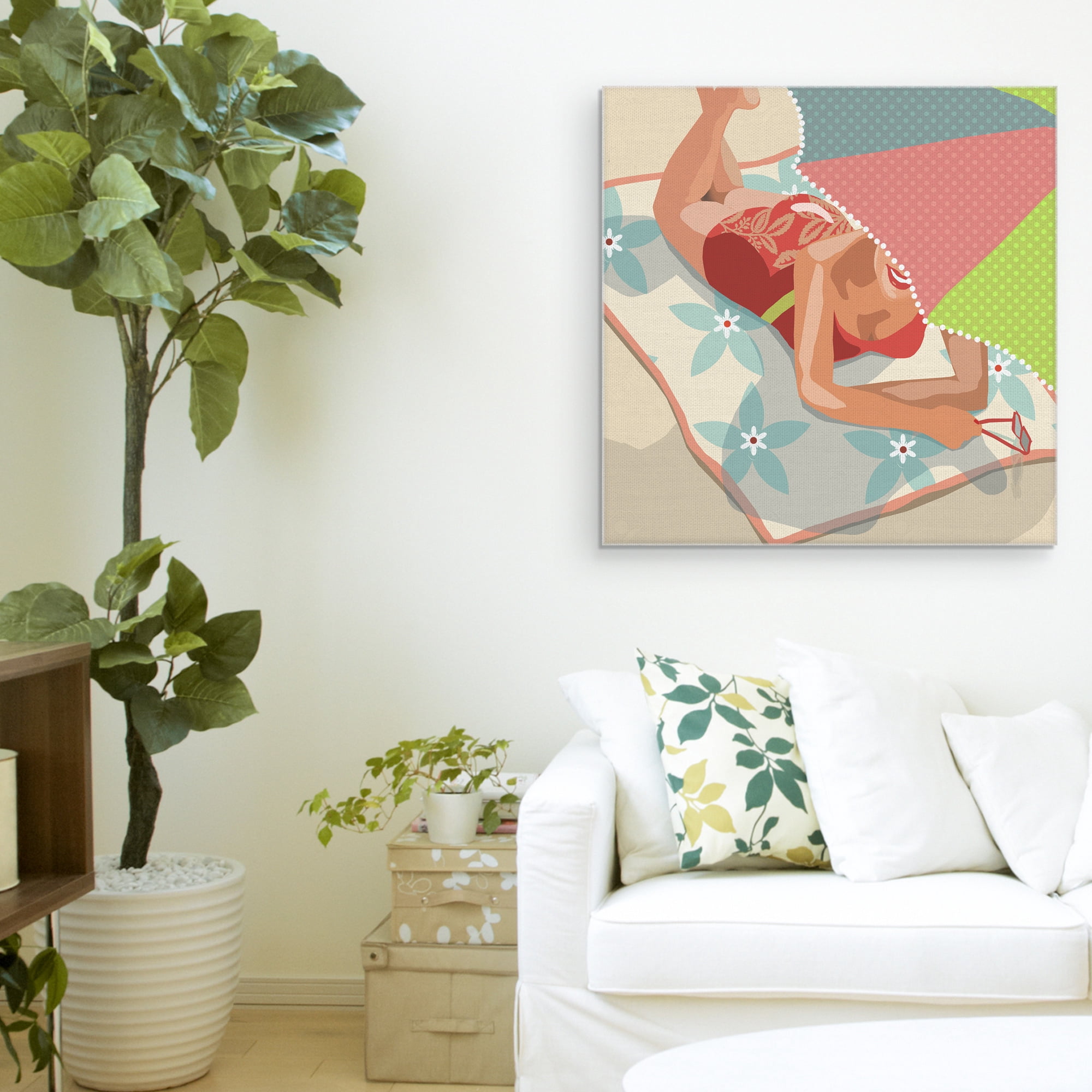 Masterpiece Art Gallery Beach Beauty II Portrait By Carol Robinson Canvas Art Print 30" x 30"