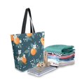 thumbnail image 2 of FORMRS Womens Canvas Tote Bag with Zipper Inner Pocket Shoulder Handbag, Blue Oranges, 2 of 7