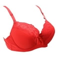 thumbnail image 3 of UPPADA Wirefree Push Up Bras for Women Lifting Bra Push Up Bra Set Daisy Bra,Red Xxxxl, 3 of 5