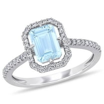 Everly Women's Aquamarine 14K White Gold Engagement Ring