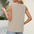 thumbnail image 4 of Linen Tank Tops for Women Solid Button down Tank Top Sleeveless Loose Tank Top Size S, 4 of 6
