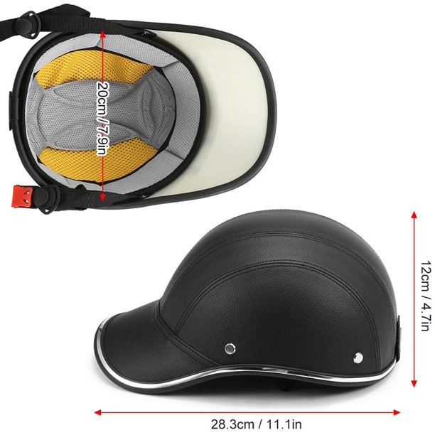 Casque Vélo Demi-Casque Style Casquette Baseball - Protection ABS Cuir Réglable Noir