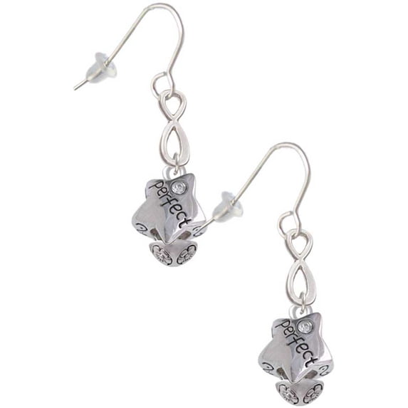 Delight Jewelry Silvertone Perfect Star with Crystal Silver tone Infinity French Earrings