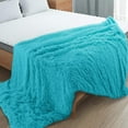 thumbnail image 4 of TWINNIS Super Soft Shaggy Long Faux Blanket, Washable Warm Throw Blanket for Couch Sofa Chair,50"x60",Teal, 4 of 6