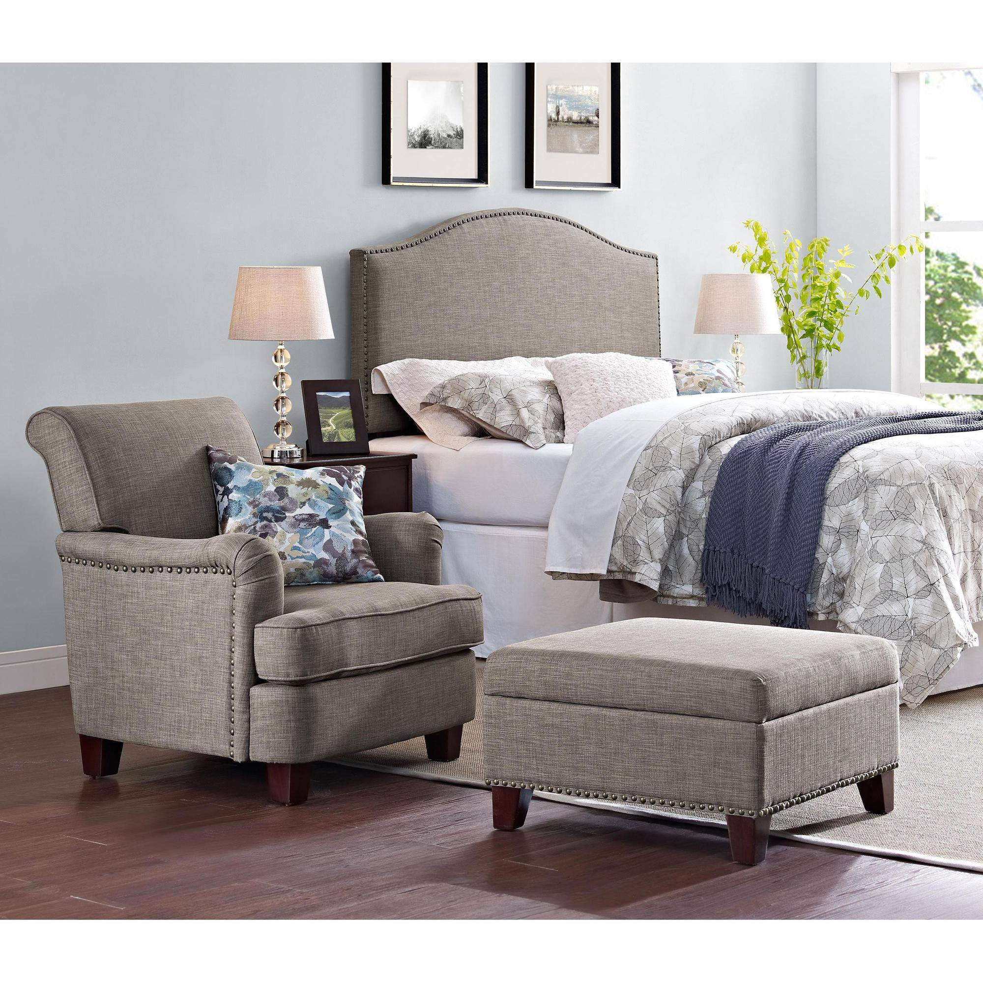Better Homes And Gardens Grayson Linen Square Ottoman With Nailheads Better Homes And Gardens Grayson Linen Square Ottoman With Nailheads Multiple Colors Com