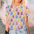 thumbnail image 4 of Outfmvch Chemises de Pâques pour Femmes, Chandails en Molleton à Col Rond pour Femmes, Chemises à Manches Courtes pour Femmes, Hauts de Sortie pour Femmes, Blouse à Ufs de Pâques à Manches Courtes, Crop Top à Col Rond, T-Shirts Graphiques pour Femmes Violet 5 4TG, 4 of 4
