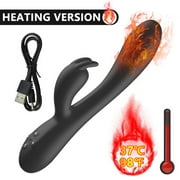 Imimi 16 Speed Massager Sex Toys for Women Vagina Clitoris Stimulator Dual Motors Heating Dildo Rabbit Vibrator-Purple