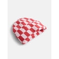 thumbnail image 3 of No Boundaries Women's Ribbed Knit Checkered Beanie, 3 of 4