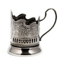 thumbnail image 3 of Tea Glass Holder 4 Inch Podstakannik Cosmos Nickel Plated Glass Holder, 3 of 11