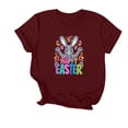 thumbnail image 2 of Mujeres Manga Corta Tops Impreso Cuello Redondo Camiseta Superior, Poliéster Spandex Vintage Humor, 2 of 3