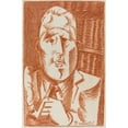 thumbnail image 3 of Louis Marcoussis 11x14 Black Modern Framed Museum Art Print Titled - Guillaume Apollinaire (1921), 3 of 5