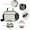 thumbnail image 4 of Insulated Lunch Bag 6L Leak-Proof Lunch Box with Shoulder Strap Multiple Pockets Lunch Tote Green and Peach Bow Pattern, 4 of 9