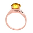 thumbnail image 5 of Mauli Jewels Engagement Rings for Women 2.25 Carat Cushion Cut Citrine Ring 4-Prong 10K Rose Gold, 5 of 6