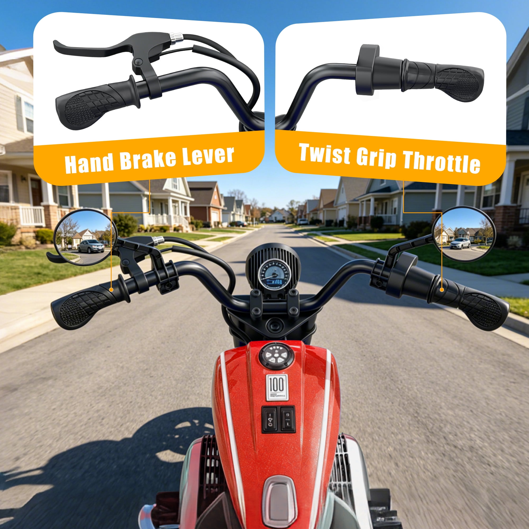 SaveJoy BMW Licensed 24V 9Ah Kids Ride On Motorcycle, Powered Electric Dirt Bike with Removable Training Wheels and Suspension for Boys Girls Ages 3-8, Red