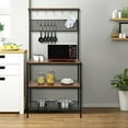 thumbnail image 3 of Gymax 4-Tier Kitchen Bakers Rack Microwave Oven Stand Industrial w/Hooks & Mesh Panel, 3 of 10
