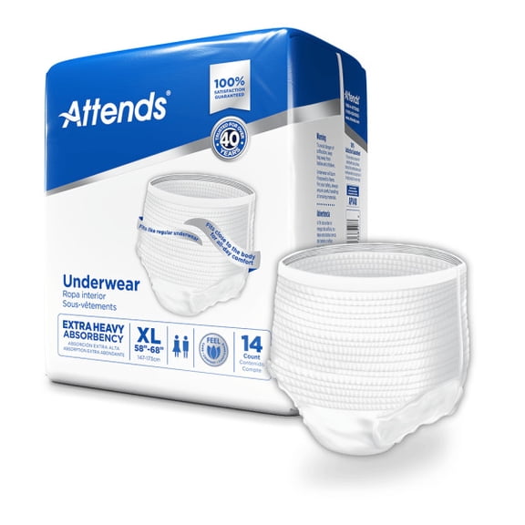 Attends Disposable Underwear Pull On with Tear Away Seams X-Large, 112 Count
