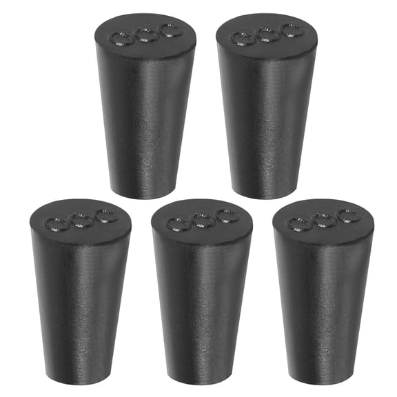 Uxcell 000# Solid Rubber Stoppers Tapered Lab Seal Plug Test Tube Bungs, Black 5 Pack