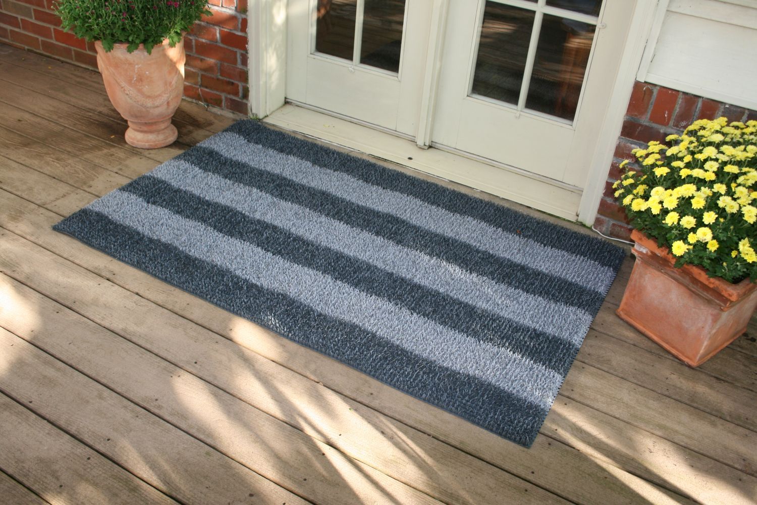 Clean Machine Striped AstroTurf Scraper Doormat 35.5 x 59.5 inch Charcoal Outdoor Use