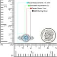thumbnail image 7 of Art Deco Ring Sunflower Design Round Aquamarine Cubic Zirconia White Tone 925 Sterling Silver, Size 5, 7 of 7
