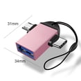 thumbnail image 3 of Adaptador convertidor OTG 2 en 1 Micro USB macho a USB3.0 hembra (oro rosa), 3 of 6