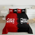 thumbnail image 2 of jejeloiu Love Couple Bedding Comforter Set,Happy Valentines Day Twin Comforter Sets,Red Black Bedding Set For Girls Boys,Microfiber Bedroom Decor Reversible,2-Piece, 2 of 8