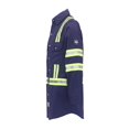 thumbnail image 3 of BOCOMAL FR Camisas Camisa de alta visibilidad/alta visibilidad resistente al fuego/retardante de fuego Camisas FR azul marino de 7.5 oz para hombres, 3 of 5