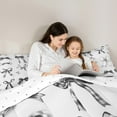 thumbnail image 5 of Manfei Cartoon Ribbon Comforter Sets Full Size, Princess Grey Bow Comforters & Duvets, Cute Bowknot Reversible Bedding Full Comforter Set, Breathable Room Decorative, 3pcs, 5 of 8