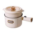 thumbnail image 1 of Olla eléctrica pequeña de pequeña potencia, antiadherente, mini olla caliente eléctrica para dormitorios de estudiantes, uso individual, olla individual con cesta de PP, enchufe CN, 1 of 5