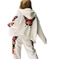 thumbnail image 6 of Nituyy Women Butterfly Printed Sports Set Casual Zipper Up Hooded Coat Sweatpanst, 6 of 6