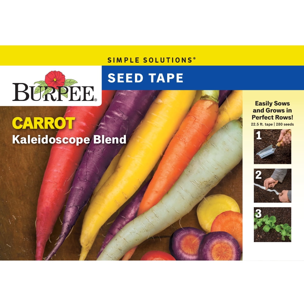 Burpee Kaleidoscope Blend Carrot Vegetable Seed Tape, 1-pack - Walmart ...