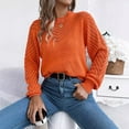 thumbnail image 4 of Wdgfv Women's Oversized Cashmere Crewneck Pullover Sweater Elegant Women's Winter Pullover Sweater Soft Casual Comfort Round Neck Openwork Long Sleeve Top, 4 of 9