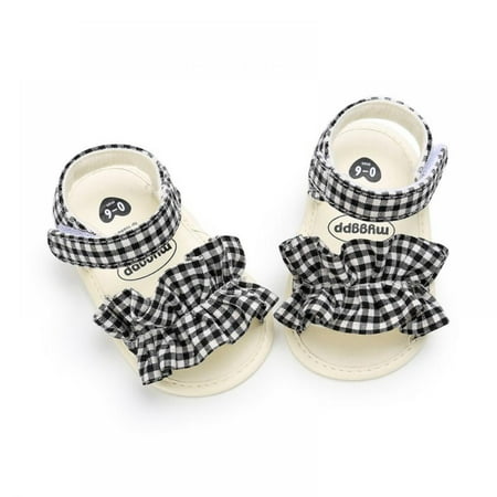 

Left Wind Baby Girls Shoes Summer Sandals For Kids plaid Breathable Princess Sandals