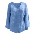 thumbnail image 3 of DuoJiaJ Women's Chunky Knit Sweater Coat Soft Cardigan Warm Open Front Oversized Fall Winter Fashion Outerwear Oversized Sweaters For Women Blue S, 3 of 5