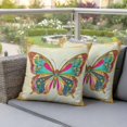 thumbnail image 5 of Pack of 2 Outdoor Pillow Covers 18x18 Inch Waterproof Vintage Butterfly Throw Pillow Covers,Decorative Couch Pillow Shams Protectors Retro Colorful Butterfly Patio Garden Pillowcases Cushion Covers, 5 of 8