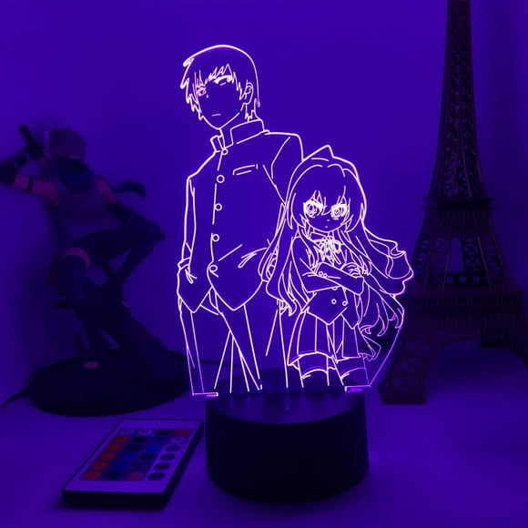 CLYARTPS-FYBTO Anime Toradora Nightlight Taiga Aisaka Figure for Kids Bedroom Decor Cool Birthday Gift Anime Waifu 3D Lamp (Base02)