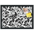 thumbnail image 2 of PinPix 20x14 Custom Cork Bulletin Board Floral Black Leaf Poster Board Has a Fabric Style Canvas Finish, Framed in Floral Black Leaf, by ArtToFrames (PinPix-180), 2 of 6