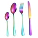 thumbnail image 5 of Juego de cubiertos de acero inoxidable, tenedor para cena, reutilizable, 4 piezas, utensilios para comer, vajilla para fiesta de Navidad, uso diario y, 5 of 10